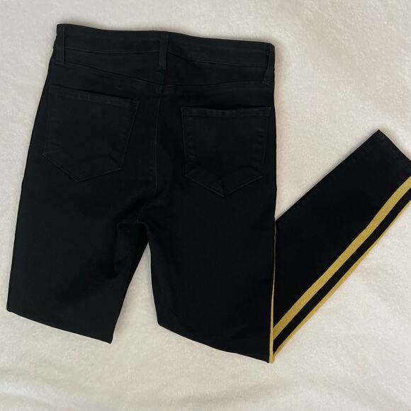 L'Agence Black Skinny Jeans Gold Side Stripe - Picture 3 of 10